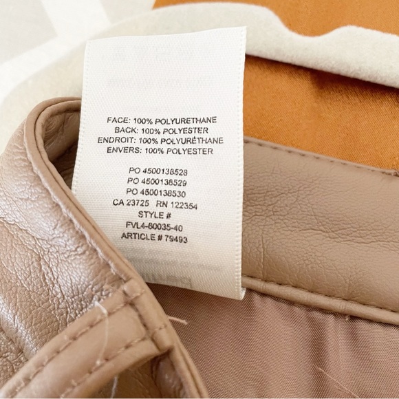 Aritzia Wilfred Melina High Rise Straight Leg Faux Leather Pant Brown - Picture 4 of 6